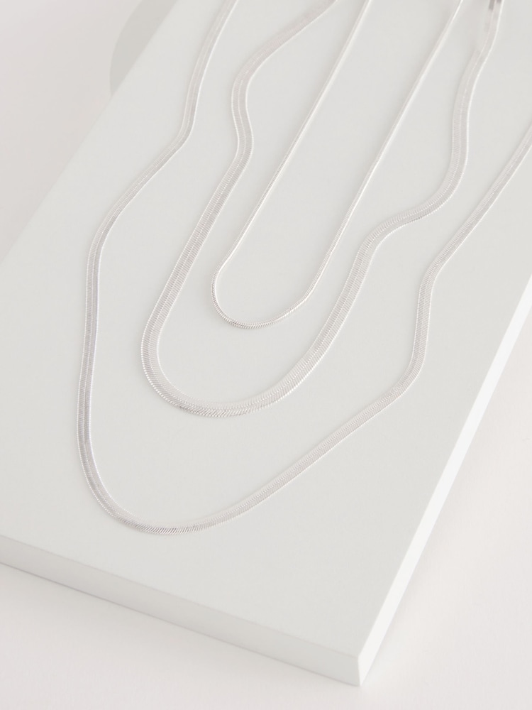 Aela Gold Tone Multirow Snake Chain Necklace - Image 1 of 3