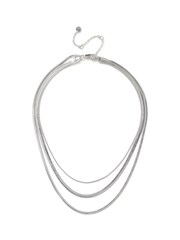 Aela Gold Tone Multirow Snake Chain Necklace - Image 2 of 3