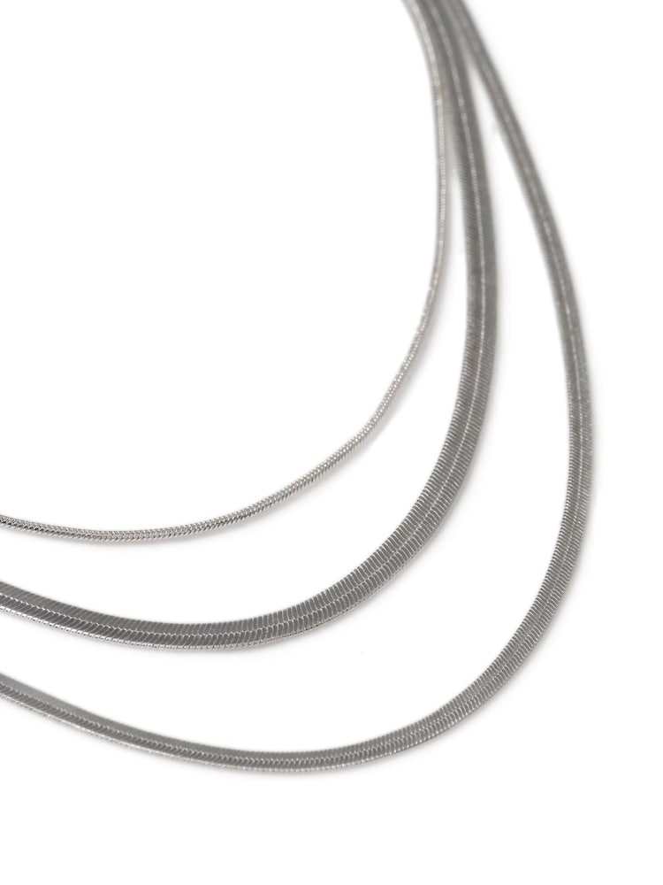 Aela Gold Tone Multirow Snake Chain Necklace - Image 3 of 3
