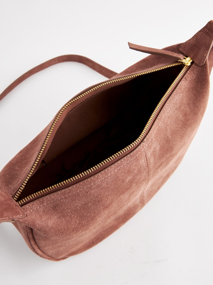 Rust Brown Suede Sling Bag - Image 8 of 8