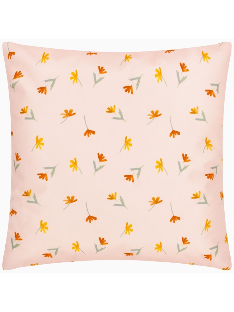 Wylder Lilac Peach Wildflowers Outdoor Cushion - Image 2 of 3