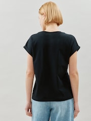 Negro - Albaray 100% Cotton Roll Back T-Shirt - Imagen 2 de 5