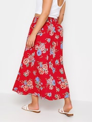 Yours Curve Red Red Floral Print Tulip Skirt - Image 3 of 5