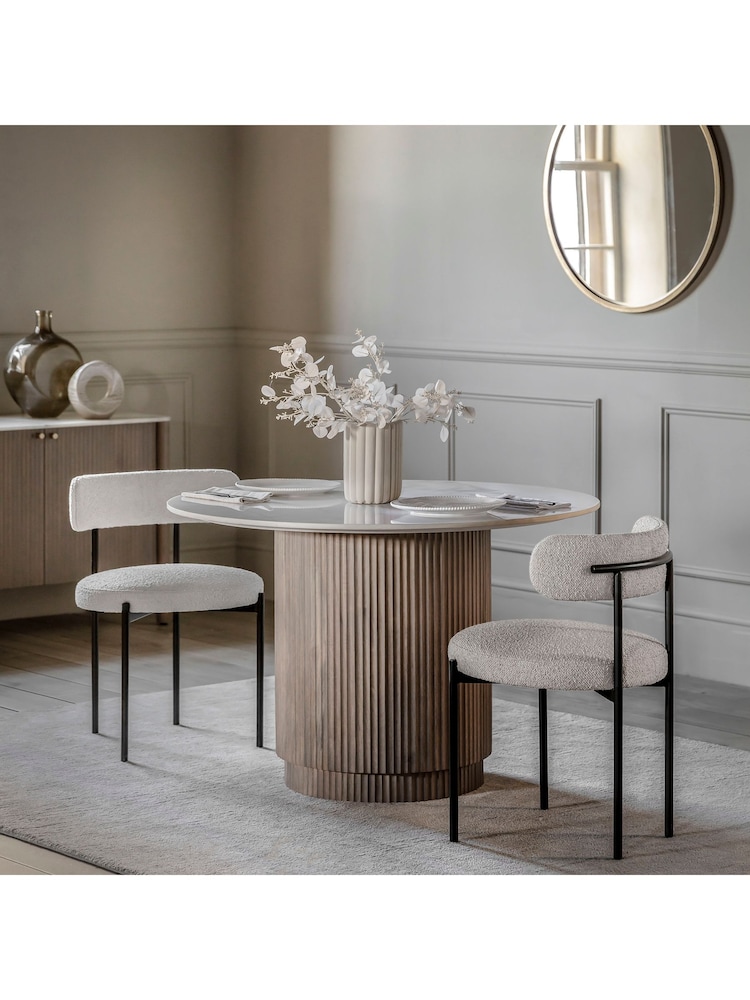 Gallery Home Grey Kenitra Marble Round Dining Table - Image 1 of 3