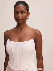 Forever New Pink Isra Petite Drape Strapless Maxi Dress - Image 4 of 4