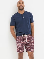 FatFace Dark Red VW Print PJ Shorts - Image 2 of 6