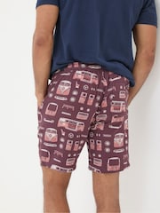 FatFace Dark Red VW Print PJ Shorts - Image 3 of 6