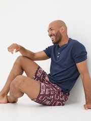 FatFace Dark Red VW Print PJ Shorts - Image 5 of 6