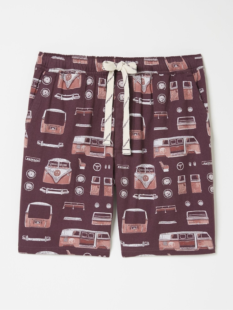 FatFace Dark Red VW Print PJ Shorts - Image 6 of 6