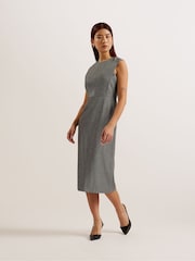 Ted Baker Grey Yutakad Tailored Midi Dress With Front Split - Image 1 of 5