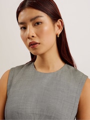Ted Baker Grey Yutakad Tailored Midi Dress With Front Split - Image 2 of 5