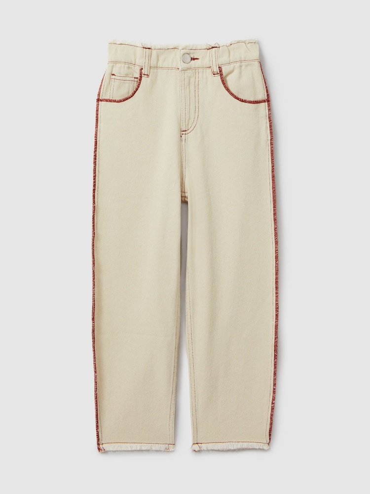 Reiss Emmefa Contrast Stitch Frayed Hem Jeans - Imagen 1 de 5