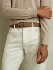 Reiss Stone Charlie Suede Woven Belt - Image 2 of 4