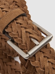 Reiss Stone Charlie Suede Woven Belt - Image 4 of 4
