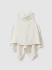 Reiss Ivory Simone Split Back Cowl Neck Top - Image 2 of 6