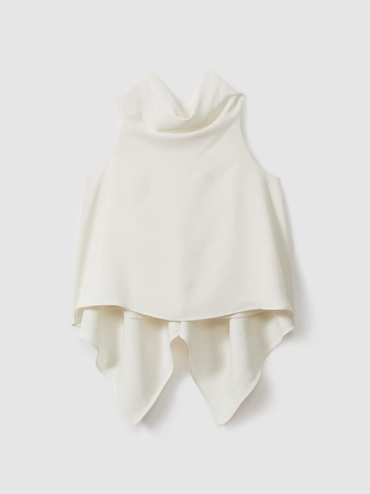 Reiss Ivory Simone Split Back Cowl Neck Top - Image 2 of 6