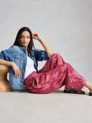 White Stuff Pink Shelly Linen Blend Culotte - Image 1 of 6
