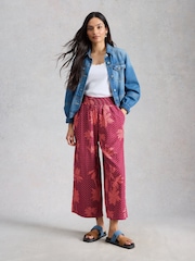 White Stuff Pink Shelly Linen Blend Culotte - Image 2 of 6