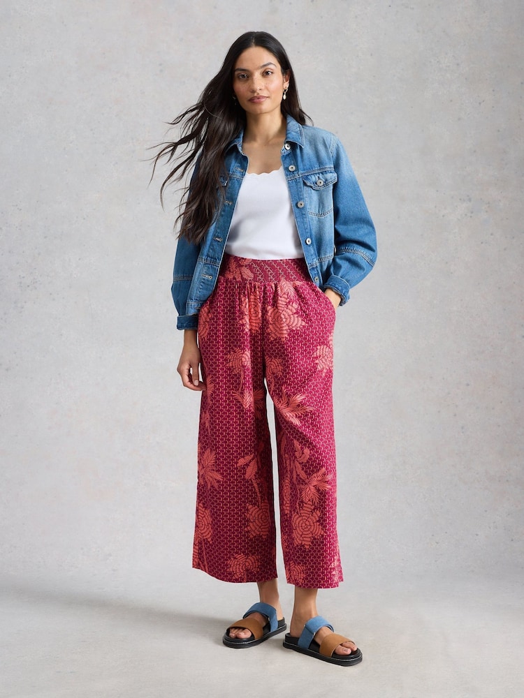 White Stuff Pink Shelly Linen Blend Culotte - Image 2 of 6 White Stuff Pink Shelly Linen Blend Culotte - Image 2 of 6