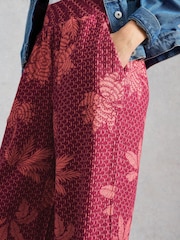White Stuff Pink Shelly Linen Blend Culotte - Image 4 of 6