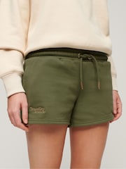 Superdry Green 100% Cotton Essential Logo Shorts - Image 1 of 8