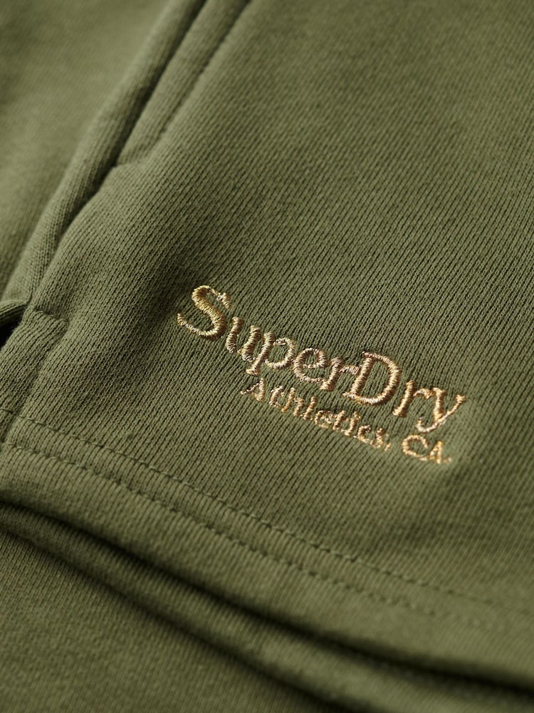 Superdry Green 100% Cotton Essential Logo Shorts - Image 8 of 8