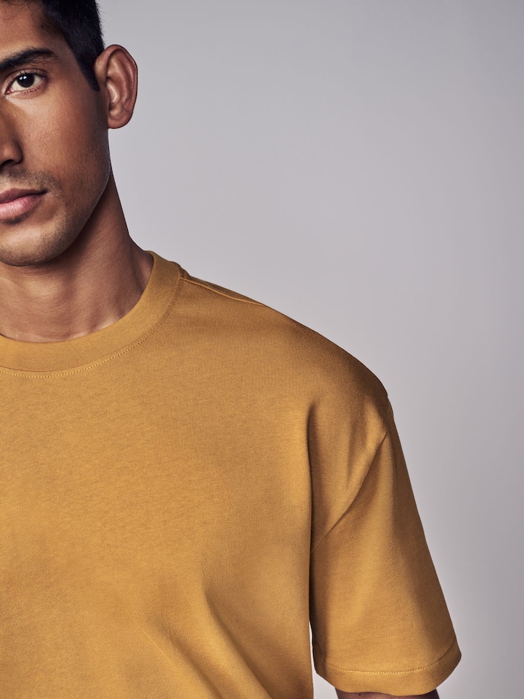 Jaune - Coupe ample - T-shirt épais - Image 4 of 7