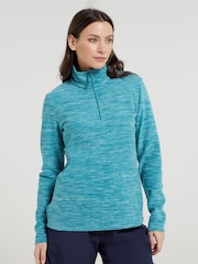 Mountain Warehouse Turquoise Blue Womens Snowdon Melange Fleece - Image 3 of 5