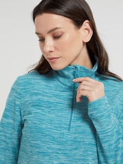 Mountain Warehouse Turquoise Blue Womens Snowdon Melange Fleece - Image 4 of 5