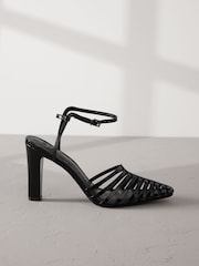 črna - Premium Leather Strappy čevlji z visoko peto - Slika 2 iz 6