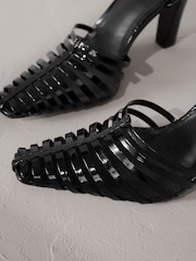 črna - Premium Leather Strappy čevlji z visoko peto - Slika 5 iz 6