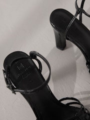črna - Premium Leather Strappy čevlji z visoko peto - Slika 6 iz 6