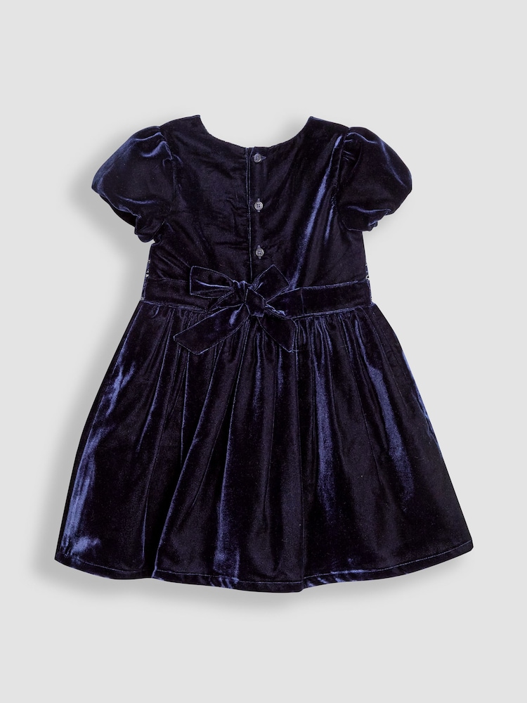Azul marino - Vestido de fiesta de terciopelo con cintura fruncida de JoJo Maman Bébé - Imagen 2 de 3 Azul marino - Vestido de fiesta de terciopelo con cintura fruncida de JoJo Maman Bébé - Imagen 2 de 3