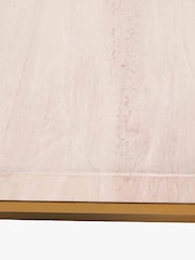 Pacific Mirrored Beige Granite and Gold Metal Square Coffee Table - Image 4 of 5