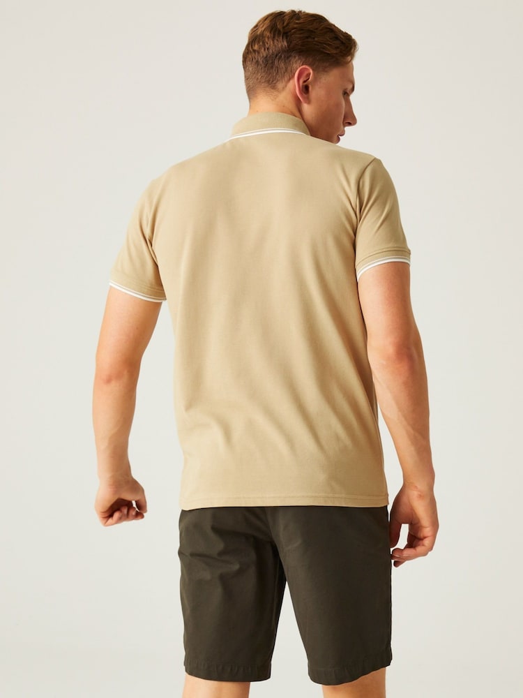 Regatta Natural Mens Tadeo II 100% Cotton Polo Shirt - Image 2 of 7 Regatta Natural Mens Tadeo II 100% Cotton Polo Shirt - Image 2 of 7