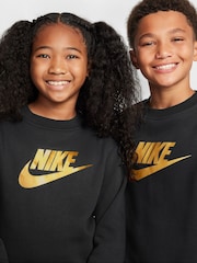 Nike Black Club Fleece HBR Crew Sweatshirt - Image 3 of 7