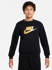 Nike Black Club Fleece HBR Crew Sweatshirt - Image 6 of 7