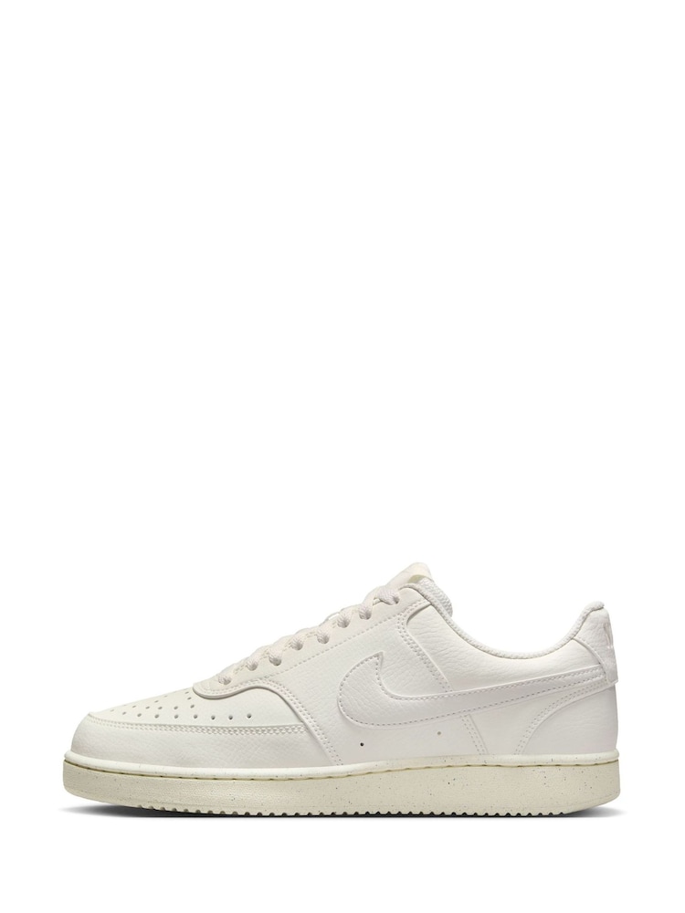 Nike White / Cream Court Vision Low Trainers - Image 2 of 11