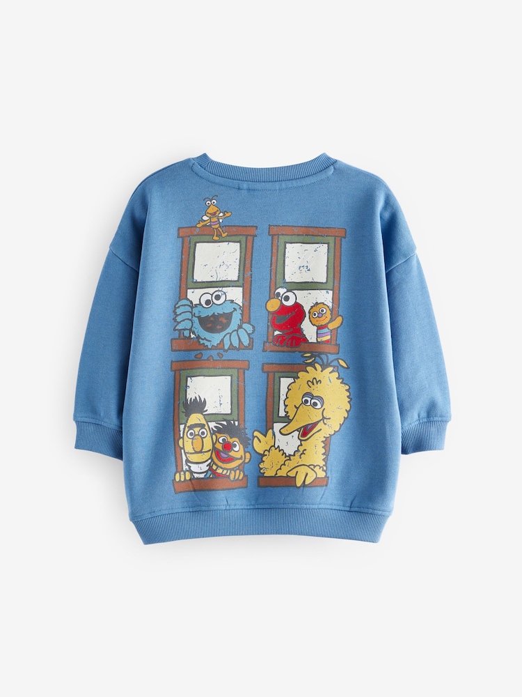 Blue Sesame Street Crew Neck 100% Cotton Sweatshirt (6mths-8yrs) - Image 2 of 4