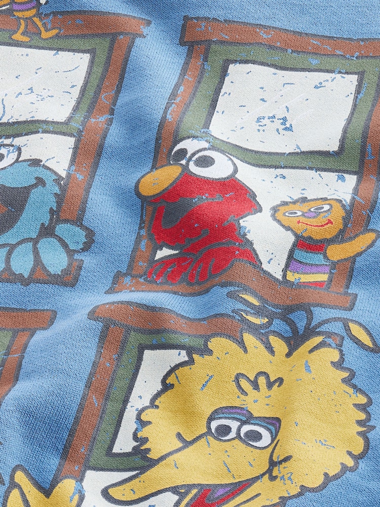 Blue Sesame Street Crew Neck 100% Cotton Sweatshirt (6mths-8yrs) - Image 4 of 4