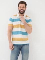 FatFace Hastings Yellow Stripe Polo Shirt - Image 1 of 6