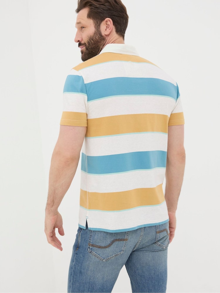 FatFace Hastings Yellow Stripe Polo Shirt - Image 2 of 6