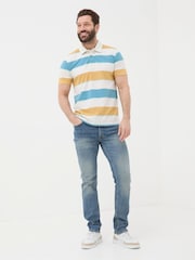 FatFace Hastings Yellow Stripe Polo Shirt - Image 5 of 6