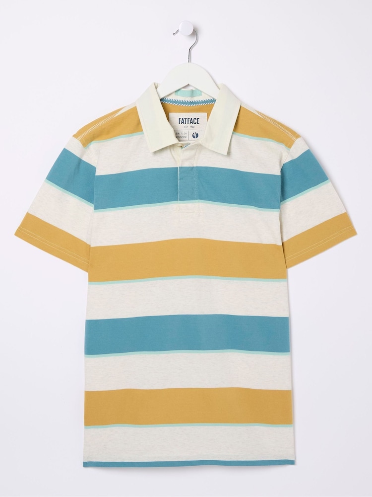 FatFace Hastings Yellow Stripe Polo Shirt - Image 6 of 6