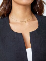 Roman Black Pleated Textured Cropped Jacket - Image 5 of 5