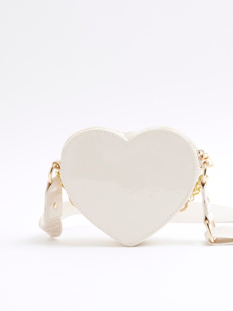 River Island Cream Girls Heart Chain Nylon Bag - Image 2 of 6 River Island Cream Girls Heart Chain Nylon Bag - Image 2 of 6