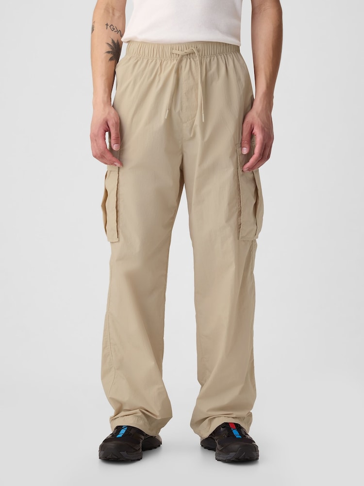 Gap Beige Nylon Cargo Trousers - Image 1 of 4 Gap Beige Nylon Cargo Trousers - Image 1 of 4
