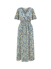 Yumi Maxi-Wickelkleid aus Satin mit Blümchenmuster - Bild 5 von 5
