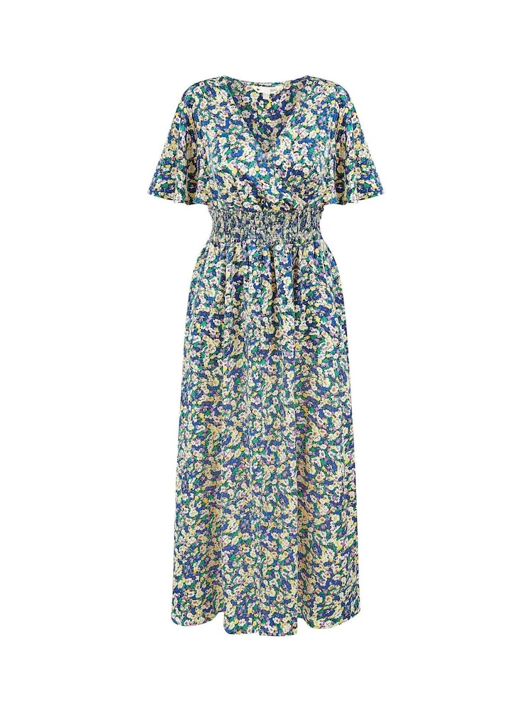 Yumi Maxi-Wickelkleid aus Satin mit Blümchenmuster - Bild 5 von 5