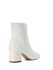 Dune London Cream Ottack Low Block Heel Boots - Image 3 of 4